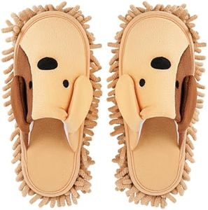 Frjjthchy Cartoon Dog Mop Slippers Microfiber Clean Dusting Slippers Detachable Mopping Shoes for Office Home Room