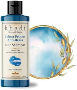 Khadi Natural Colour Protect Anti-Brass Blue Shampoo Infused with Hyaluronic Acid and Keratin for frizz-free, smooth, and manageable hair | Sulfate, SLS & Paraben Free 210 ML