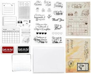 CraftyManor Planner Stamps for Journaling, Clear Stamp for Scrapbooking, Card Making Supplies Set for Crafting, DIY, Photo Album Decor & Junk Journal 5.8x8.3inches (Border + Text Set)