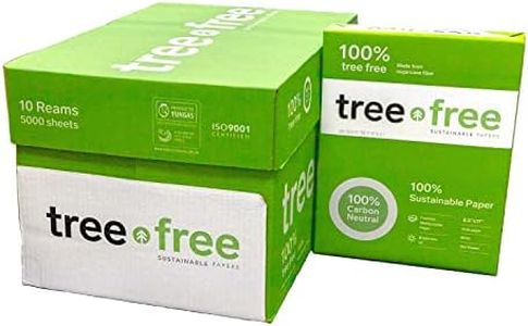 Tree Free Copy Paper 8.5 x 11, 92 Bright, 20 lb. Made from Sugarcane Waste Fiber Carbon Neutral 10 Reams 5000 Sheets
