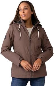 Free Country Women's 3 in 1 Ski Winter Jacket Water & Wind Resistant Warm Insulated Lined Hooded Coat for Hiking Ski-Toffee-Size 1X