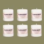 Floryn Decor Pillar Candles for Home Decor | Dripless, Smokeless & Long Burning Candles | Burning Time- 30 Hours, Size- 2 by 2 Inches (Unscented, Set of 6)