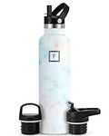 IRON °FLASK Sports Water Bottle - 24 Oz - 3 Lids (Narrow Spout Lid) Leak Proof, Durable Vacuum Insulated Stainless Steel - Hot & Cold Double Walled Insulated Thermos - Mothers Day Gifts