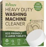 Renuv Heavy Duty Washing Machine Cleaner and Descaler - Deep Cleaning Tablets For Front Load or Top Load Washer (12 XL Tablets - One Year Supply)