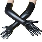 Long Black Leather Gloves Womens