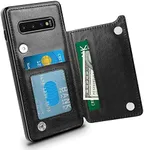 HianDier Wallet Case for Galaxy S10 Plus Slim Protective Case with Credit Card Slot Holder for Men Flip Folio Soft PU Leather Magnetic Closure Cover Case for Samsung Galaxy S10 Plus 6.4 Inches, Black