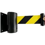 Wall Mount Queue Barrier Belt, Retractable Barrier, with Carbon Steel Baking Painted Case, Safety Cordon Crowd Control 2/3 / 5M, Warning Belt People Guidance System, for Airports, Banks (5M)