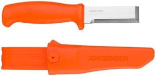 Jorgensen Wood Chisel Knife with Sheath, Wood Chisel for Woodworking with Ergonomic Handle, SK5 Carbon Steel Blade, for Carving, Whittling, Splitting