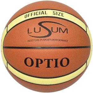 Lusum Optio Ballon de Basketball en Cuir synthétique pour intérieur et extérieur Taille 6 Ballon de Basket Durable pour Toutes Les Conditions Convient à Tous Les âges et Toutes Les capacités