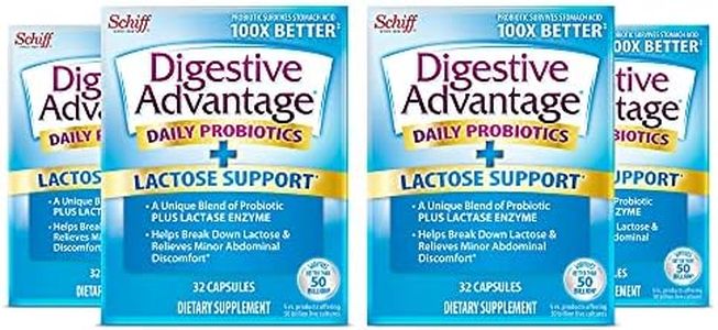 Digestive Advantage Lactose Defense Capsules, (32 Count in A Box) - Helps Breaks Down Lactose & Defend Against Digestive Upset*, Supports Digestive & Immune Health* (Pack of 4)