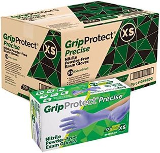 GripProtect Precise Nitrile Gloves 4 Mil – Chemical Resistant Nitrile Gloves for Mechanics, Tattoos, Food Prep & Cleaning - Medical Grade Disposable Gloves, Extra Small Bulk Case of 1000