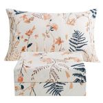 JSD 3 Piece Floral Printed Sheet Set Twin Size, Soft Botanical Microfiber Sheets Extra Deep Pocket Wrinkle Free