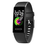 V100S Fitness Activity Tracker Watch with Body Temperature Heart Rate Blood Pressure Sleep Health Monitor IP68 Waterproof Steps Calories Counter Pedometer Watch for Men Women Teens (BLK)