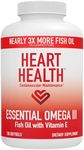 Heart Health Essential Omega 3 Fish Oil with Vitamin E. Helps maintain normal cholesterol levels, healthy blood pressure, promotes joint health. Non-GMO, gluten free. By Market America (120 Soft Gels)