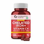 Carbamide Forte Chelated Iron + Vitamin C, B12, Folic Acid & Zinc - 100 Veg Iron Tablets