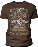 60th Birthday Shirt for Men Gift - Vintage 1963 Aged to Perfection - 60th Birthday Gift, Brown-0005, Large