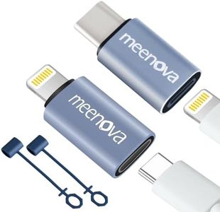 Meenova Lightning Female to USB-C Male Adapter (60W 1 Pack) & USB-C Female to Light-ing Male Adaptor (30W 1 Pack) Compatible with iPhone Charger, NOT for OTG & Audio, USB C Adaptador para iPhone