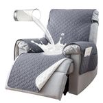 100% Waterproof Recliner Chair Covers with Pocket, Non Slip Recliner Covers for Recliner Chair, Washable Reclining Chair Cover for Kids, Pets, Dogs, Light Grey