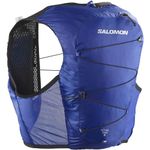 Salomon Active Skin 8 Unisex Running Vest Hiking Trail With Flasks Included, 8L Precision Fit, Easy Access, and Optimized Storage, Blue, L