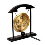 Feng Shui Brass Gong 8.26inch/21cm Desktop Gong Copper Zen Chinese Table Gong Hand Gong For Housewarming Home Decor Oriental Chinese Mysterious Decor Gifts