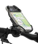 Ringke Quick & Go Grip for Universal Bike Motorcycle Phone Mount with 360° Rotatable Easy One-Touch On/Off Detachable Anti-Shake Strudy Spider Grip Adjustable Handlebar Phone Clip Clamp Holder - Black