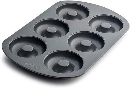 Bellemain Premiere Donut Pan for Baking | Nonstick 12.5 x 8.5” Doughnut Pan with 6-Doughnut Molds | Includes 1 Steel Donut Tray | Make Perfect Bagels and Cake Donuts (1-pack)