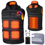 Tonfarb Electric Heated Gilet Body Warmer for Men with 14400mAH Battery Pack, Heated Vest Men Heating Jacket with 3 Temperature Levels & 8 Heat Zones USB Electric Heated Clothing Waistcoat for Outdoor