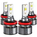 XWQHJW LED Headlight Bulbs For Nissan Altima 2007-2018, For Nissan Sentra 2013-2022, H11 High And Low Beam Replacement Halogen, 6000K White, Plug and Play, Pack of 4