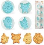 Cookie Stamps Set of 4, Cookie Press Mold, Decorating Supplies for DIY Baking, Cake, Pastry, Easy to Use- Christmas Series