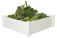 NuVue Products Raised 48 by 48 by 15.5-Inch Garden Box Kit, Extra Tall, White Vinyl