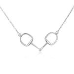 HUKKUN Horse Gifts for Women 925 Sterling Silver Snaffle Bit Pendant Necklace Horse Gift for Women(Silver)