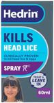 Hedrin Treat & Go Leave-In Spray, Fast, No Fuss Lice & Nit Treatment, Kills Head Lice & Eggs, Clinically Tested, Suitable for Adults & Children, 1 x 60ml (2 x 30ml Treatments)