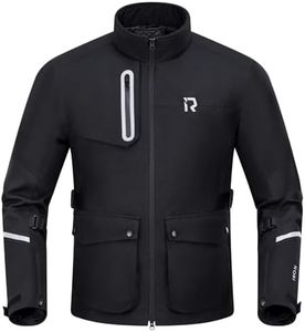 IRON JIA'S Motorcycle Jacket with CE Armor, Motorbike Riding Protective Gear with Removable Liner All Season Black L