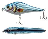 FISHN JERKYONE Jerkbait - Weight: 73g - Length: 15cm, Wobbler, Artificial lures with Mustad hooks, Fishing lures for fishing for predatory fish such as pike, perch, trout (Blue Fin)