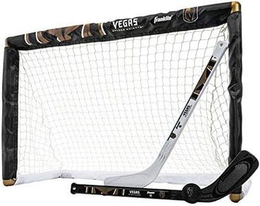 Franklin Sports NHL Vegas Golden Knights NHL Team Mini Hockey Set - Kids Indoor Knee Hockey Goal, Ball+2 Mini Stick Combo Ages 3+