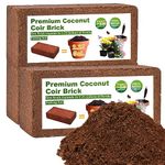 Organic Coco Coir 3 Pcs Compressed Coconut Coir Bricks Coconut Fiber Husk Substrate Mulch Coconut Bark Core Growing Medium Peat Moss Soil High Nutrition for Plants Gardening Seed Starting Soil Mix