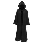 VALICLUD Black Hooded Cape Kids Halloween Cape Robe Cloak Child Fancy Dress Vampires Costume for Boys Girls