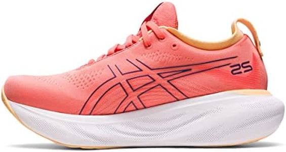 ASICS Women's Gel-Nimbus 25 Running Shoes, Papaya/Dusty Purple, 8 US