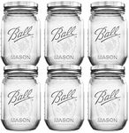 BHL JARS Regular Mouth Mason Jars 16 oz Bundle with Non Slip Jar Opener brand Set of 6-16 Ounce Size Mason Jars with Regular Mouth - Canning Glass Jars with Lids, Heritage Collection