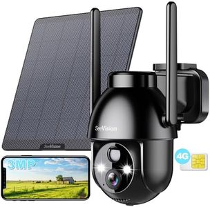 4G LTE Cellular Solar Security Cameras Wireless Outdoor, Solar Powered 3MP Camera 2K No WiFi Security Camera, PIR Motion Detection,Siren,Color Night Vision, SD/Cloud Storage (SIM Card Included)