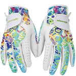 wosofe Women's Soft Leather Golf Breathable Non Slip Gloves Accessories (White)