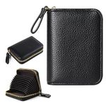 EcoVision Credit Card Holder RFID Card Case Wallet, Small Accordion Zipper Card Case Holder, Card Organizer Case for Women Men