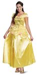 Disguise Beauty & The Beast Deluxe Classic Belle Costume for Adults, Yellow, XL (18-20)