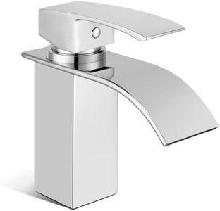 ACA International WELS Basin Mixer Tap Bathroom Square Waterfall Tap Faucet Laundry Vanity Sink Tap Faucet Brass(Chrome)