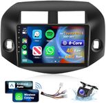 [8 CORE 4G+64G] Car Radio for Toyota RAV4 2007-2011 with Wireless Apple Carplay/Android Auto, 10.1 Inch Android 13 IPS Touch Screen Car Stereo, Bluetooth, GPS Navi, WiFi, SWC, DSP + Backup Camera