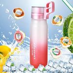 SAJANI Flavour Bottle With Flavour Pods, Leak Proof Sports Water Cup With Straw, Fruit Fragrance Water Bottle For Outdoor, Sports And Gym (Multicolor) (Pack Of 1) (750 ml -Peach)