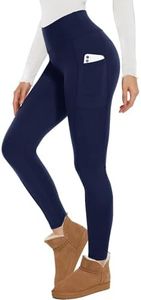 GAYHAY Fleece Lined Leggings Women with Pockets - Thermal High Waisted Winter Yoga Pants Warm Thick Leggings for Workout