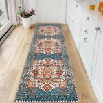 Falflor Hallway Runner Rug 65x240cm Distressed Carpet Runner Washable Floor Entryway Carpet for Bedroom Laundry Room Kitchen Bathroom