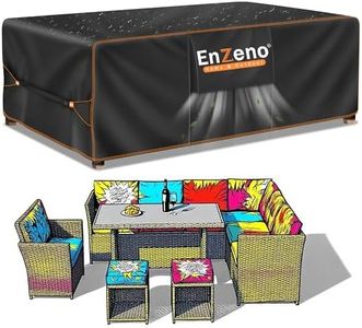 Outdoor Garden Furniture Covers Waterproof with Air Vent,Patio Furniture Cover for outside Rectangle/Rectangular Table and Chair Set, rattan furniture set,Heavy Duty Oxford Fabric(250*210*90 cm)