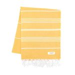 IKINEKO Pure Peshtemal Towel – 100% Pure Cotton Prewashed Sandproof Absorbent Quick Drying Turkish Towel for Bath Beach Pool Hammam SPA Yoga Travel - 100x180cm (Bumble Bee Yellow)